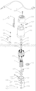 Page A Diagram and Parts List for 7310 Type 1 Porter Cable Laminate Trimmer